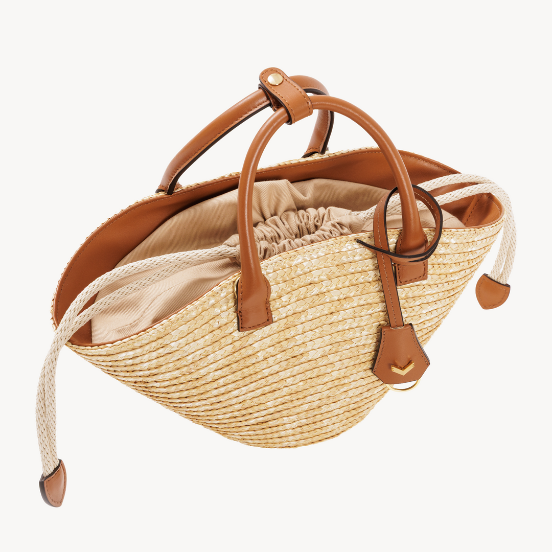 Petit Panier Bag, Natural Straw And Calf Leather