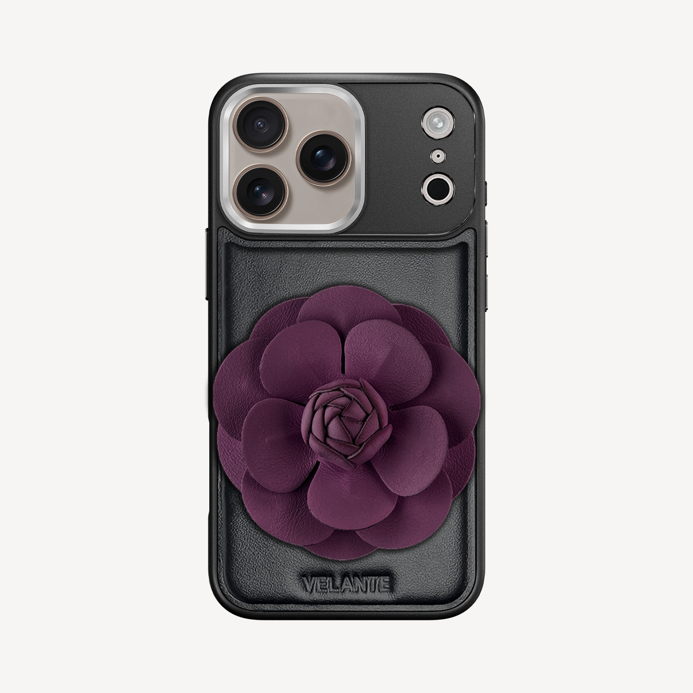 iPhone 17 Pro Phone Case, Calf Leather, Camellia