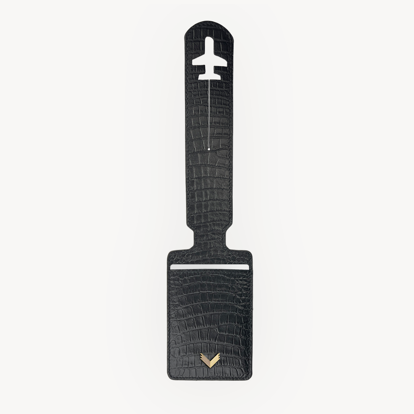 Luggage Tag, Calf Leather, Alligator Texture