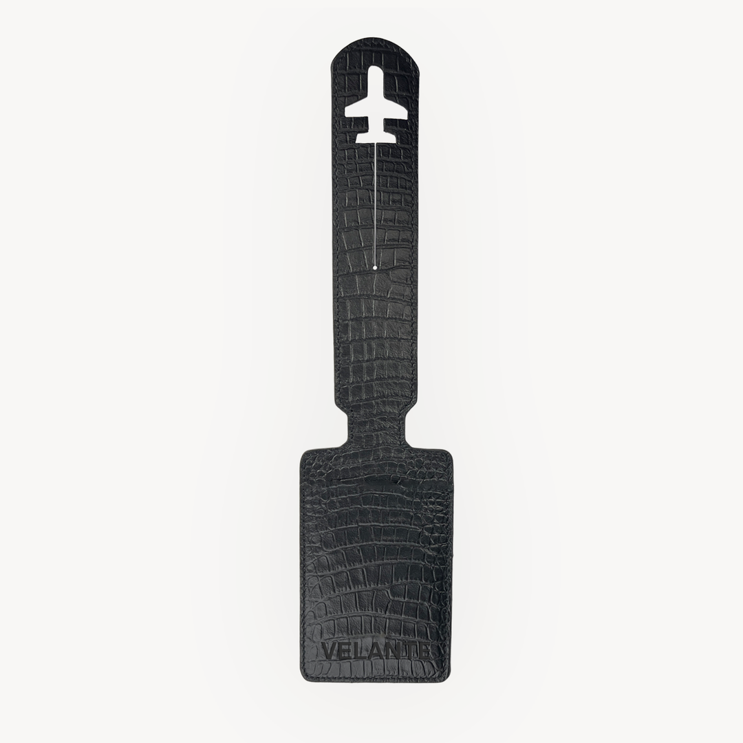 Luggage Tag, Calf Leather, Alligator Texture