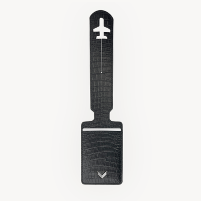 Luggage Tag, Calf Leather, Alligator Texture