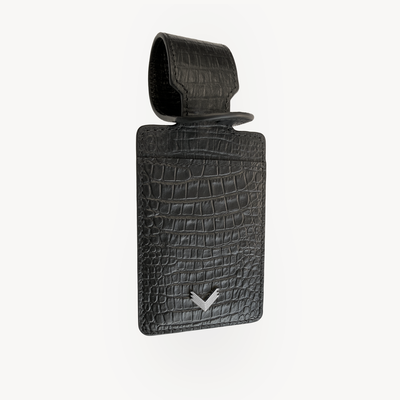 Luggage Tag, Calf Leather, Alligator Texture