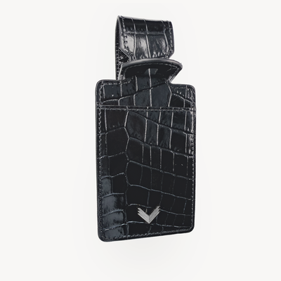 Luggage Tag, Calf Leather, Crocodile Texture