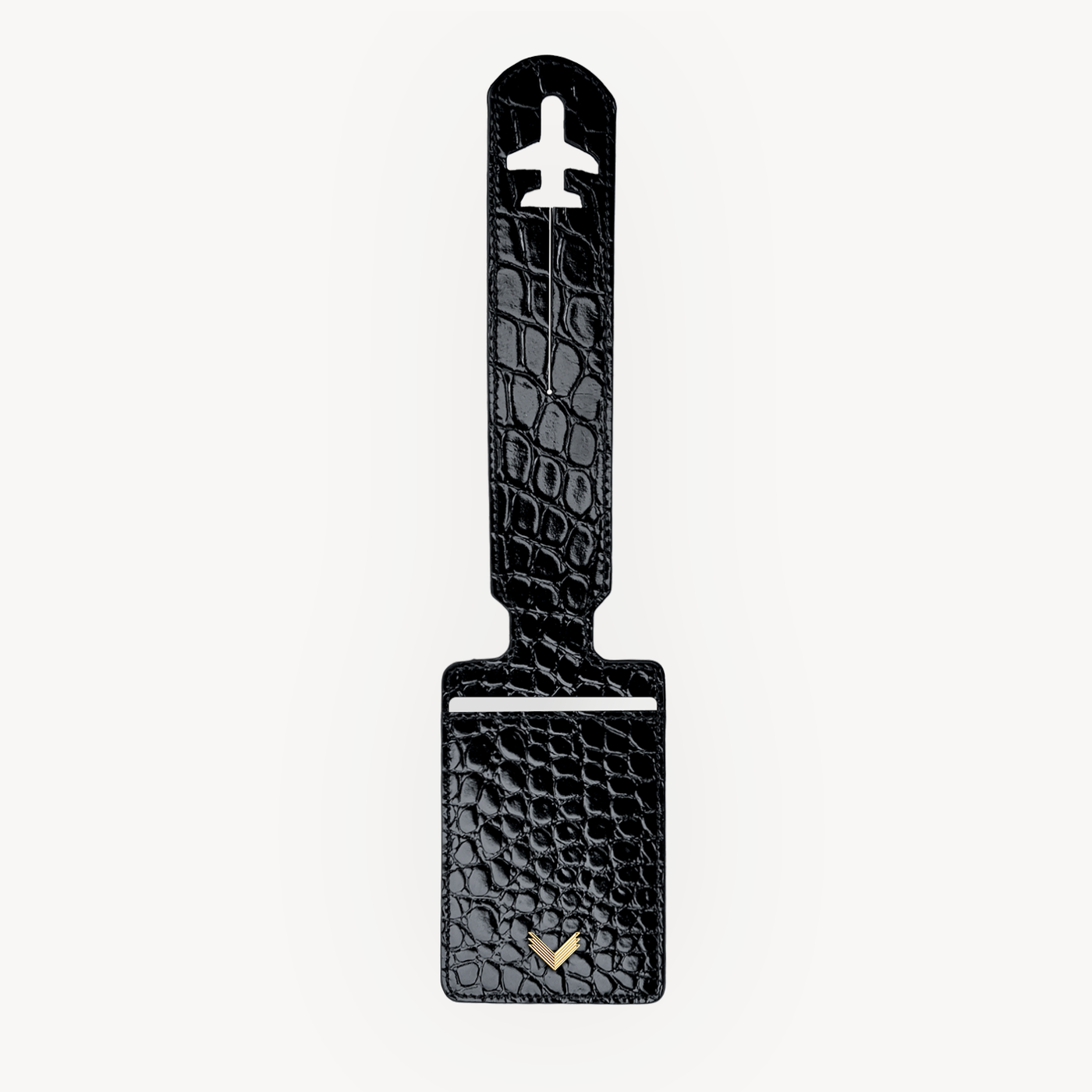 Luggage Tag, Calf Leather, Crocodile Texture