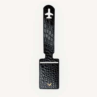 Luggage Tag, Calf Leather, Crocodile Texture