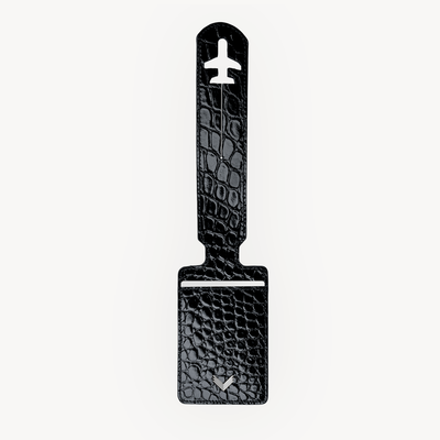 Luggage Tag, Calf Leather, Crocodile Texture