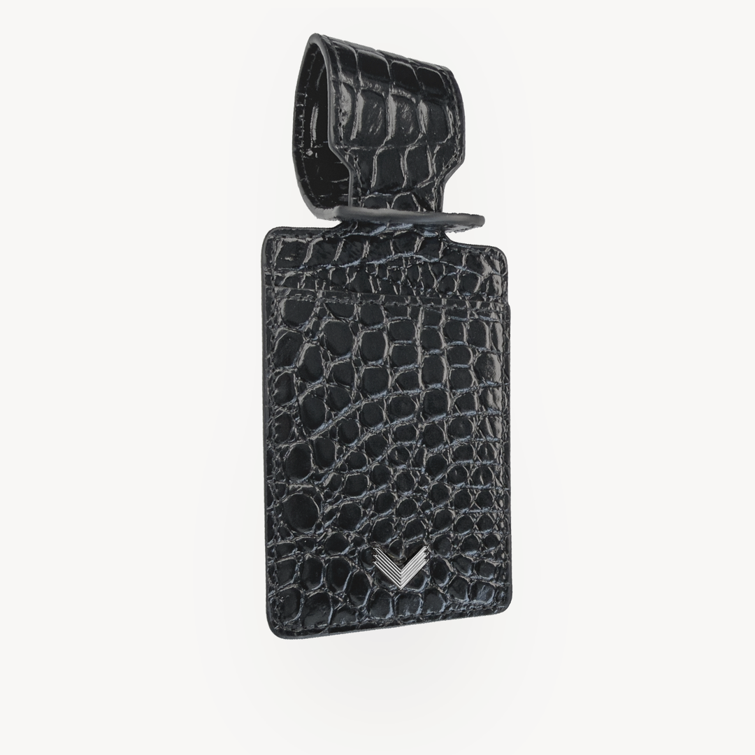 Luggage Tag, Calf Leather, Crocodile Texture