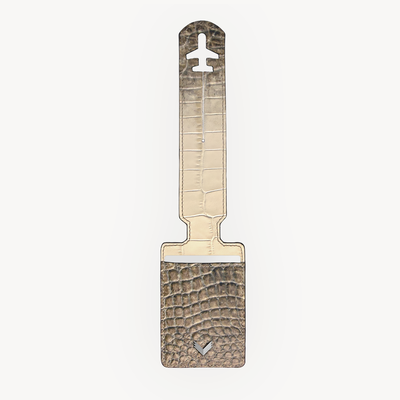Luggage Tag, Calf Leather, Crocodile Texture