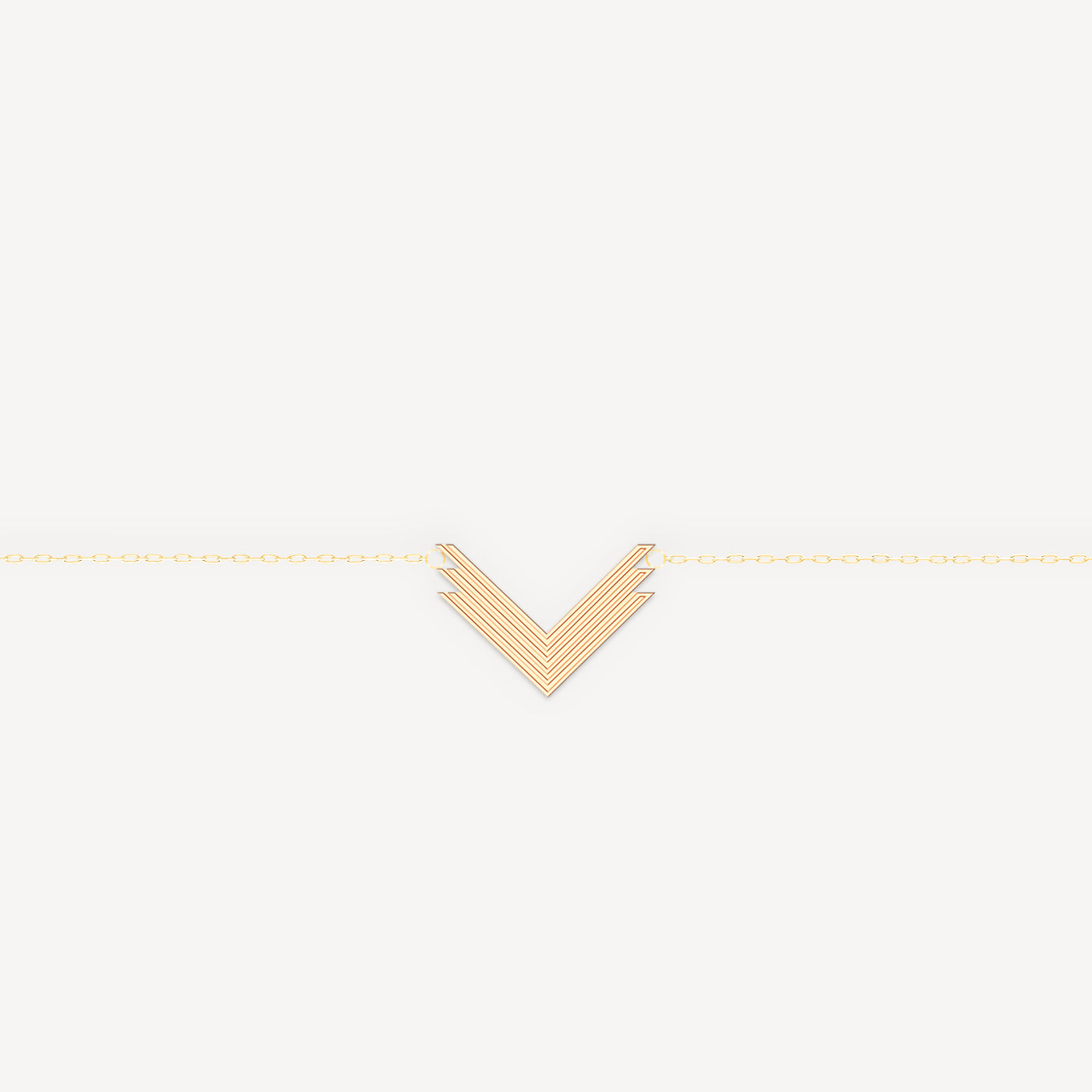 VLogo Bracelet, 14K Rose Gold