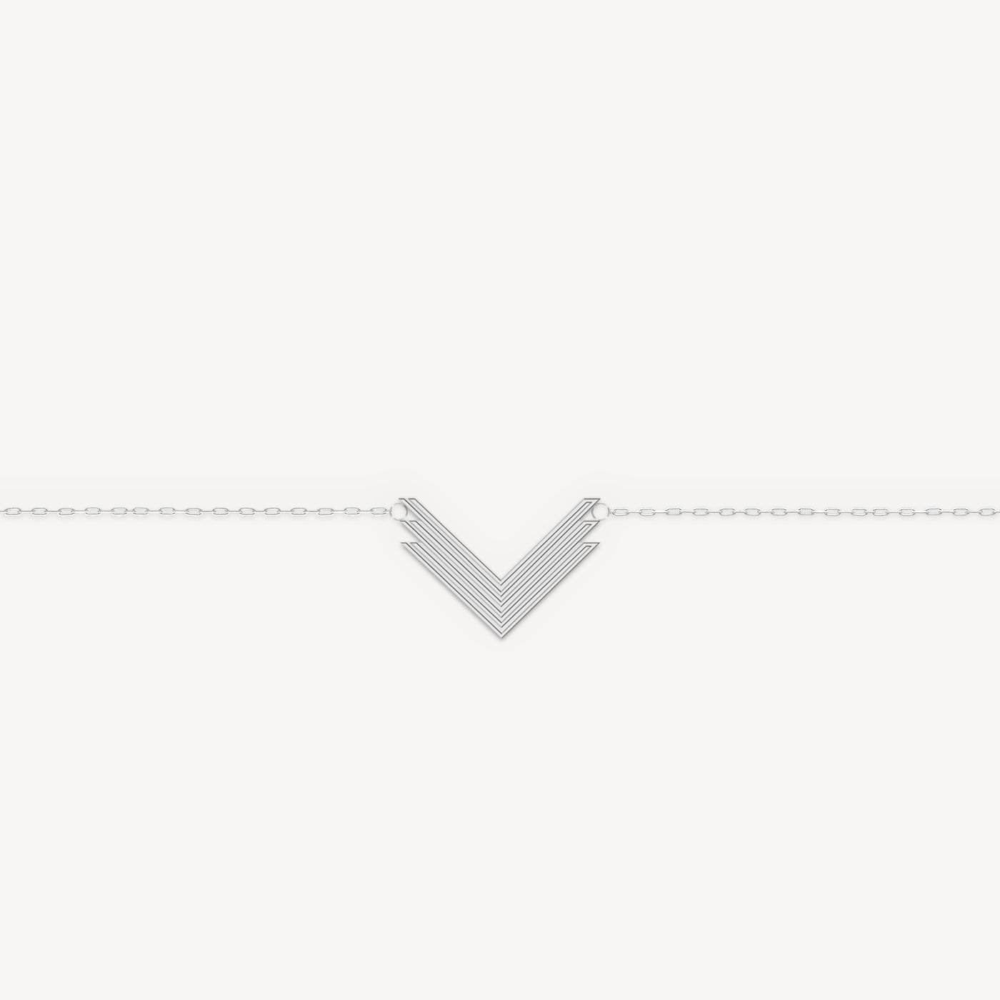 VLogo Choker, 14K White Gold