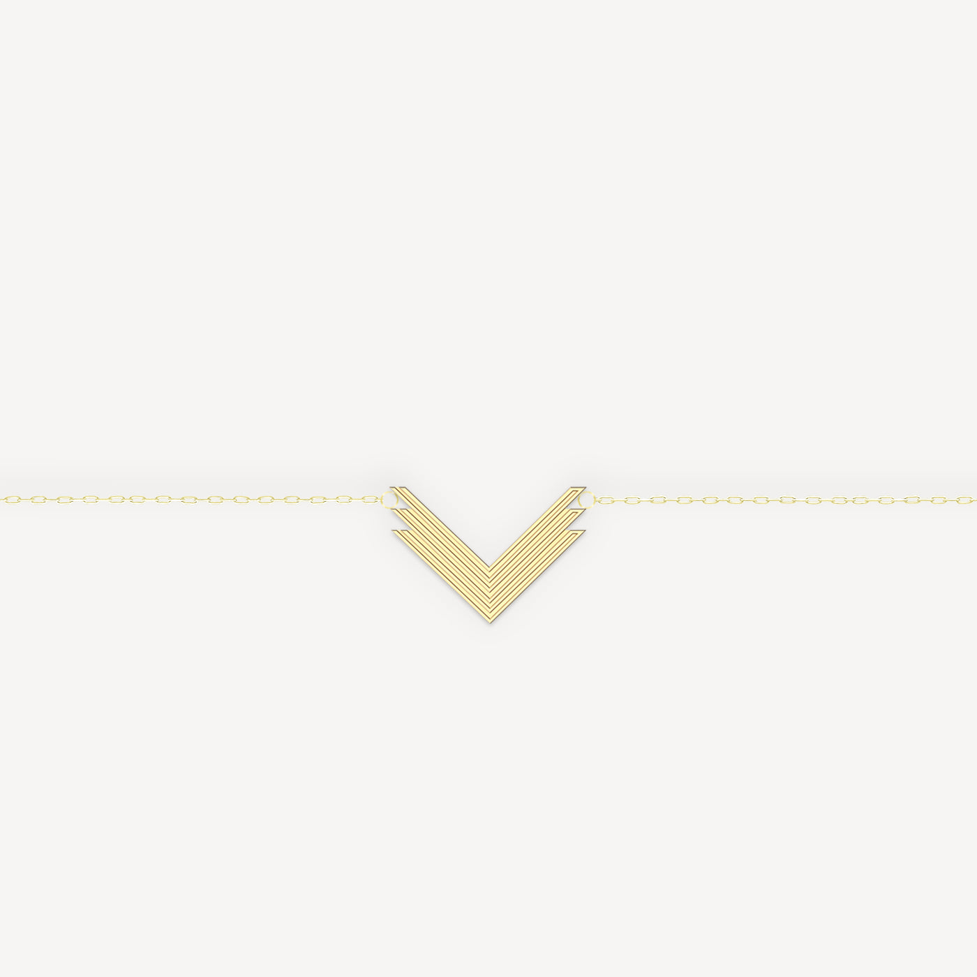 VLogo Bracelet, 14K Yellow Gold