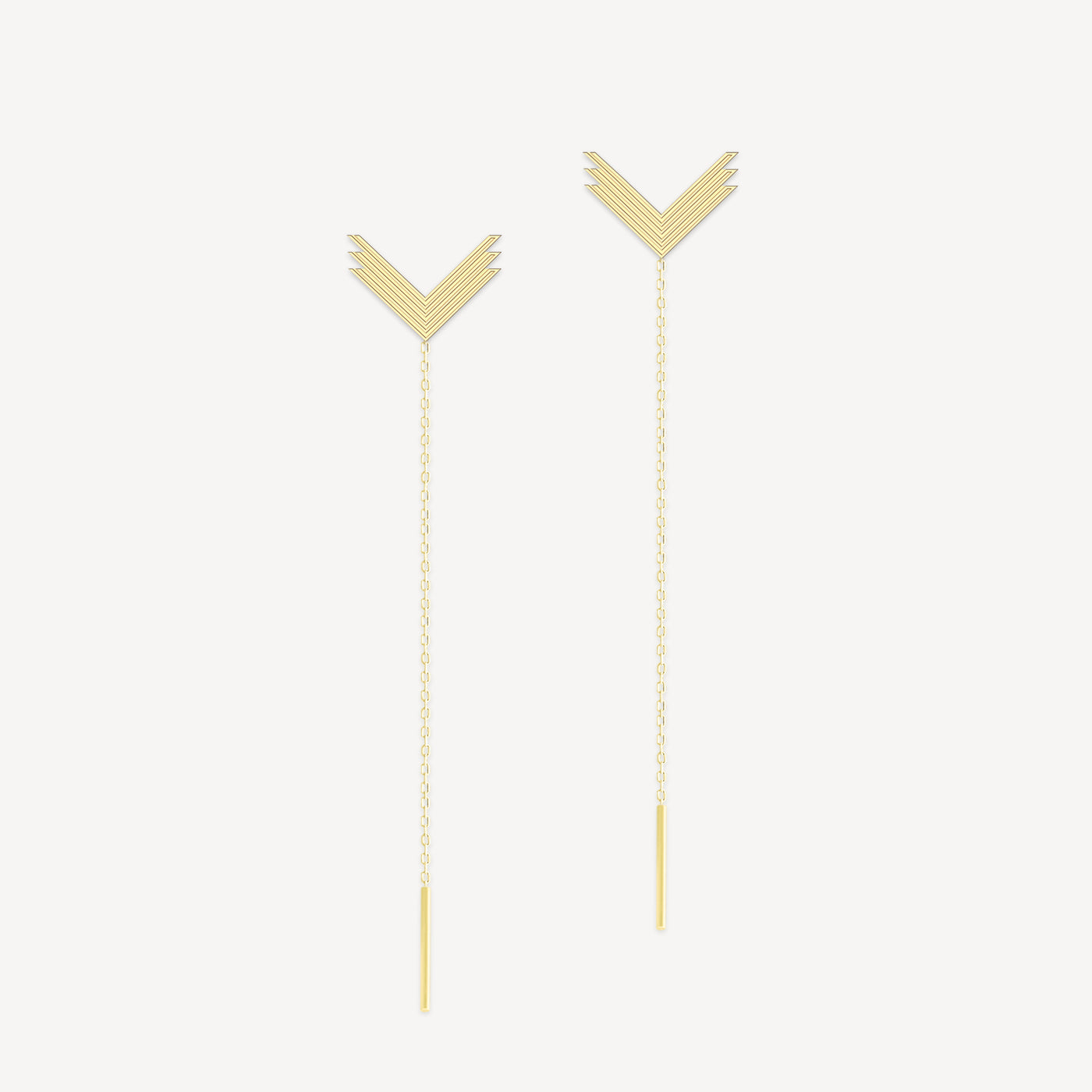 VLogo Earrings, 14K Yellow Gold