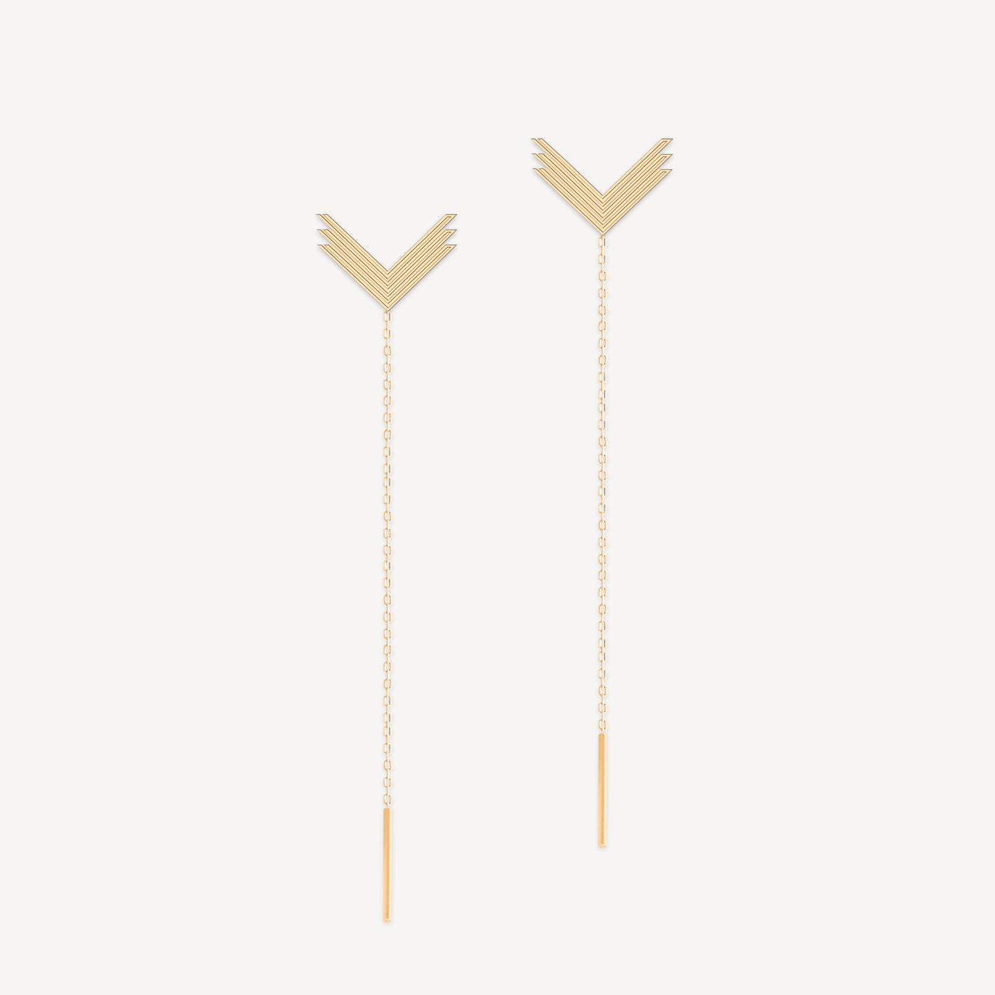 VLogo Earrings, 14K Rose Gold