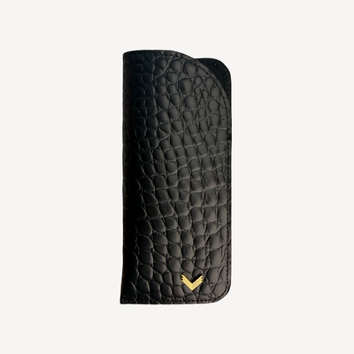 Glasses Case, Calf Leather, Crocodile Texture