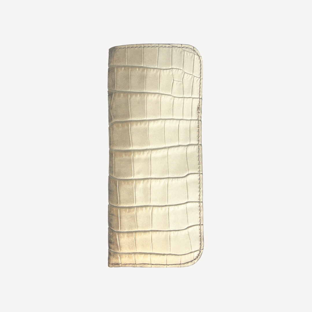 Glasses Case, Calf Leather, Crocodile Texture