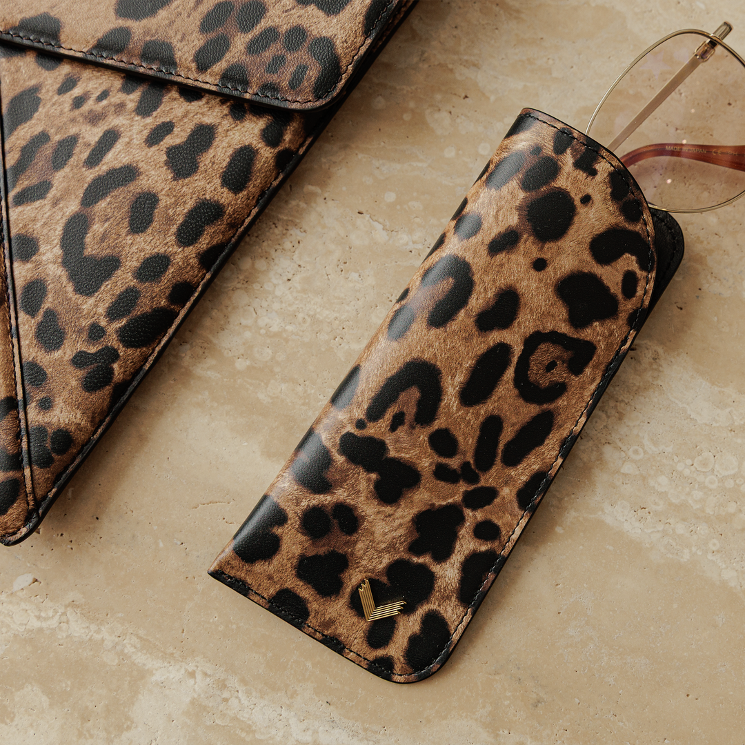Glasses Case, Goat Leather, Panthere Texture
