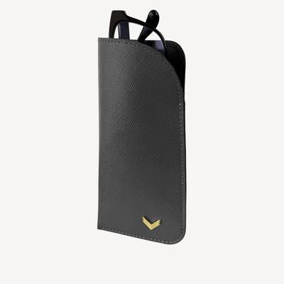 Glasses Case, Calf Leather, Saffiano Texture