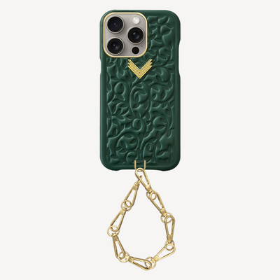 iPhone 15 Pro Phone Case, Calf Leather, Cultured Pearls, Purity Edition