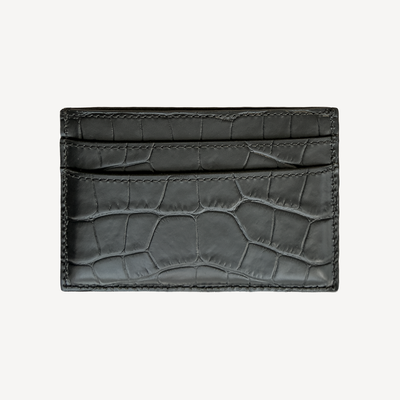 Card Holder, Calf Leather, Crocodile Texture