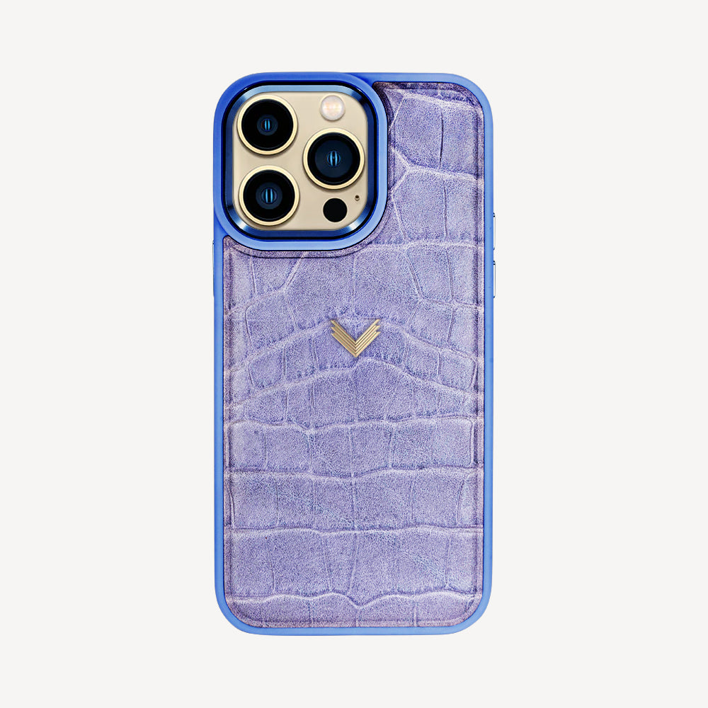 iPhone 13 Pro Max Phone Case, Calf Leather, Crocodile Texture