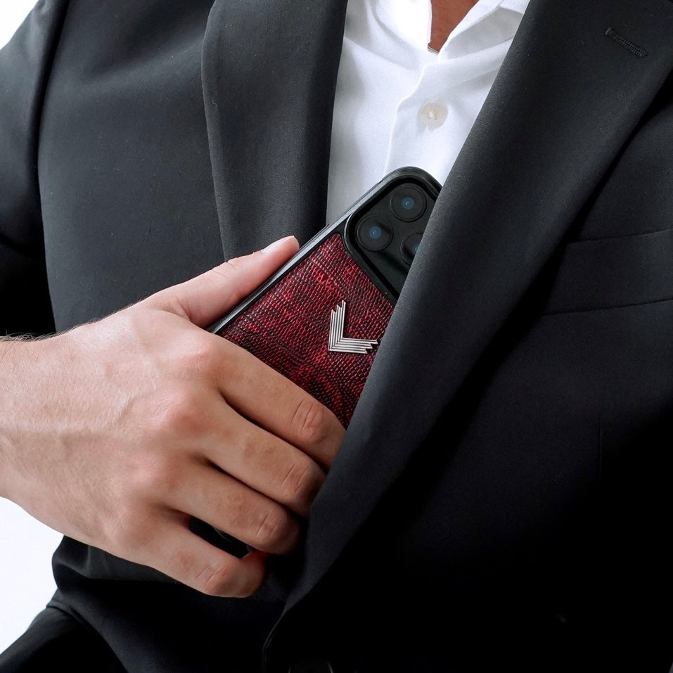 iPhone 17 Pro Phone Case, Calf Leather, Lizard Texture