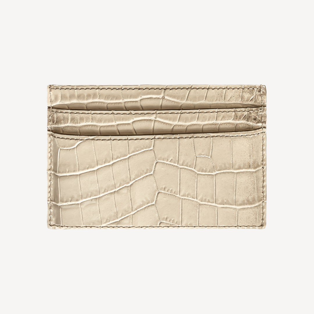 Card Holder, Calf Leather, Crocodile Texture