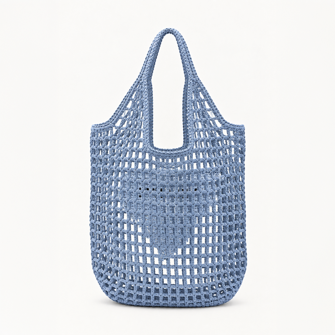 Tote Bag, Paper Yarn, Embroidered Logo