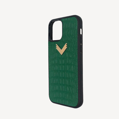 iPhone 12/12 Pro Phone Case, Calf Leather, Alligator Texture