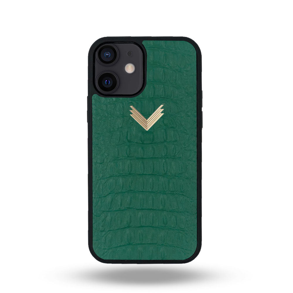 iPhone 11 Phone Case, Calf Leather, Alligator Texture