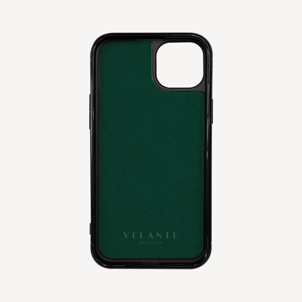 iPhone 15 Plus Phone Case, Calf Leather, Crocodile Texture