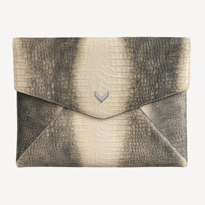 Macbook Laptop Cover, Calf Leather, Crocodile Texture