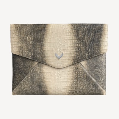 Macbook Laptop Cover, Calf Leather, Crocodile Texture