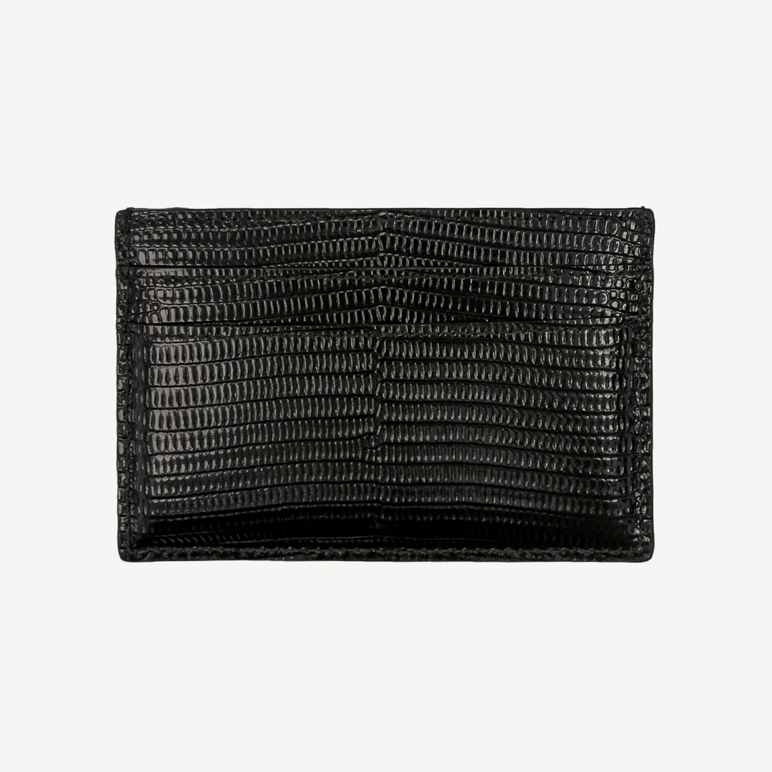 Card Holder, Calf Leather, Lizard Texture