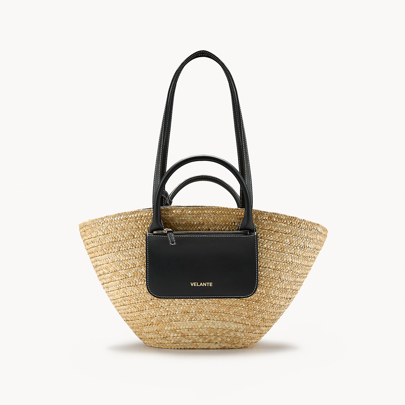 Panier Bag, Natural Straw And Calf Leather