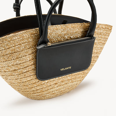 Panier Bag, Natural Straw And Calf Leather