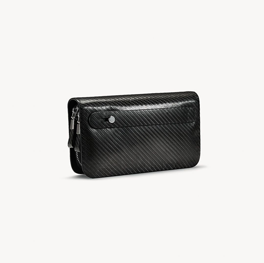 Zipper Wallet, Carbon, Calf Leather