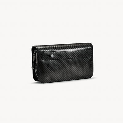 Zipper Wallet, Carbon, Calf Leather