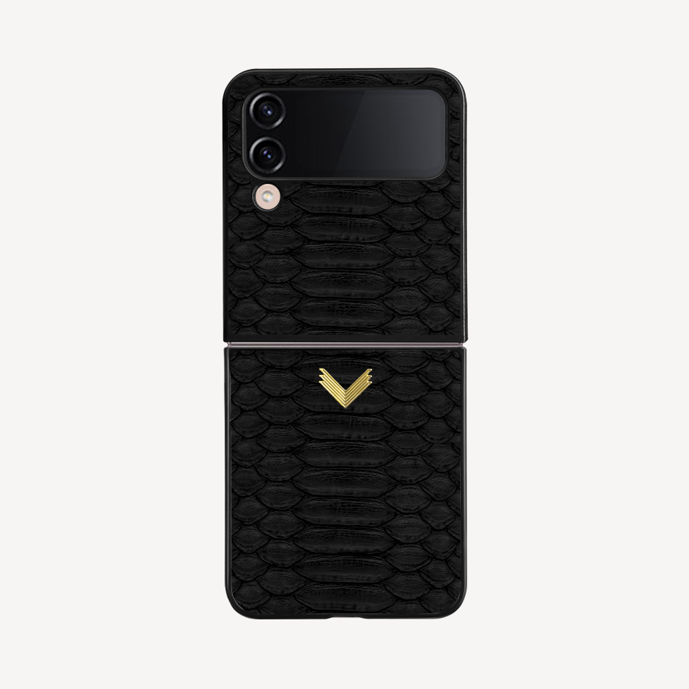 Samsung Z Fold 4 Phone Case, Python Leather