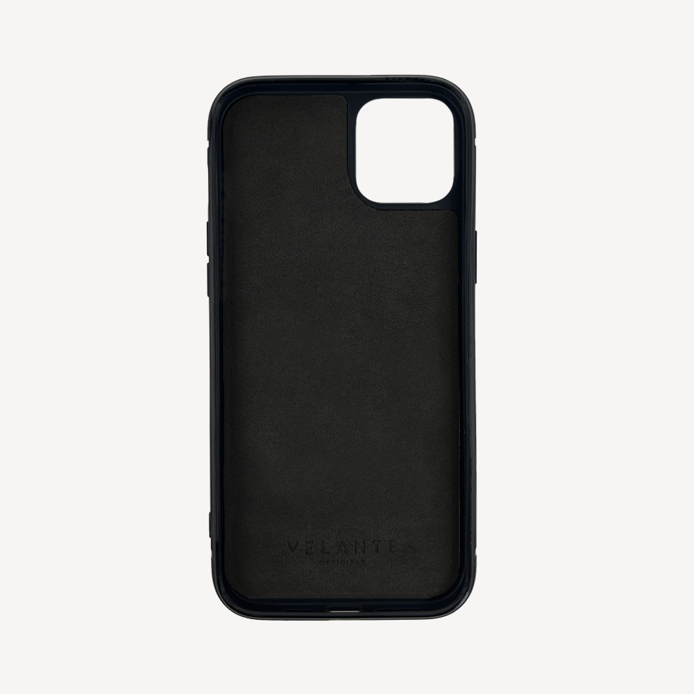 iPhone 15 Plus Phone Case, Calf Leather, Alligator Texture