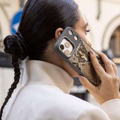 iPhone 17 Pro Phone Case, Python Leather