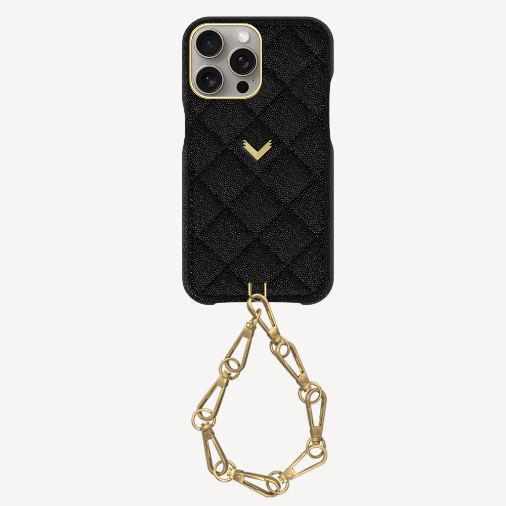 iPhone 15 Pro Max Phone Case, Calf Leather, Caviar Texture