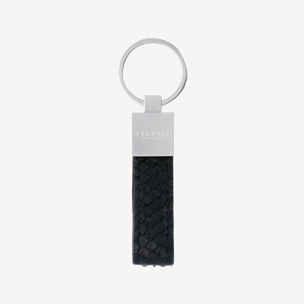 Keyring, Python Leather, Silver