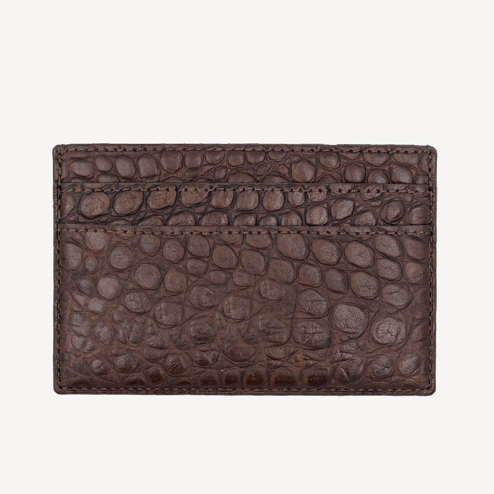 Card Holder, Calf Leather, Crocodile Texture