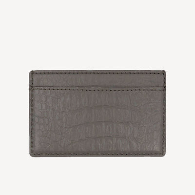 Mini Card Holder, Calf Leather, Alligator Texture