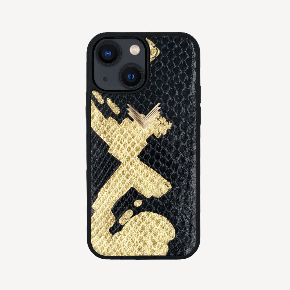 iPhone 13 Mini Phone Case, Python Leather