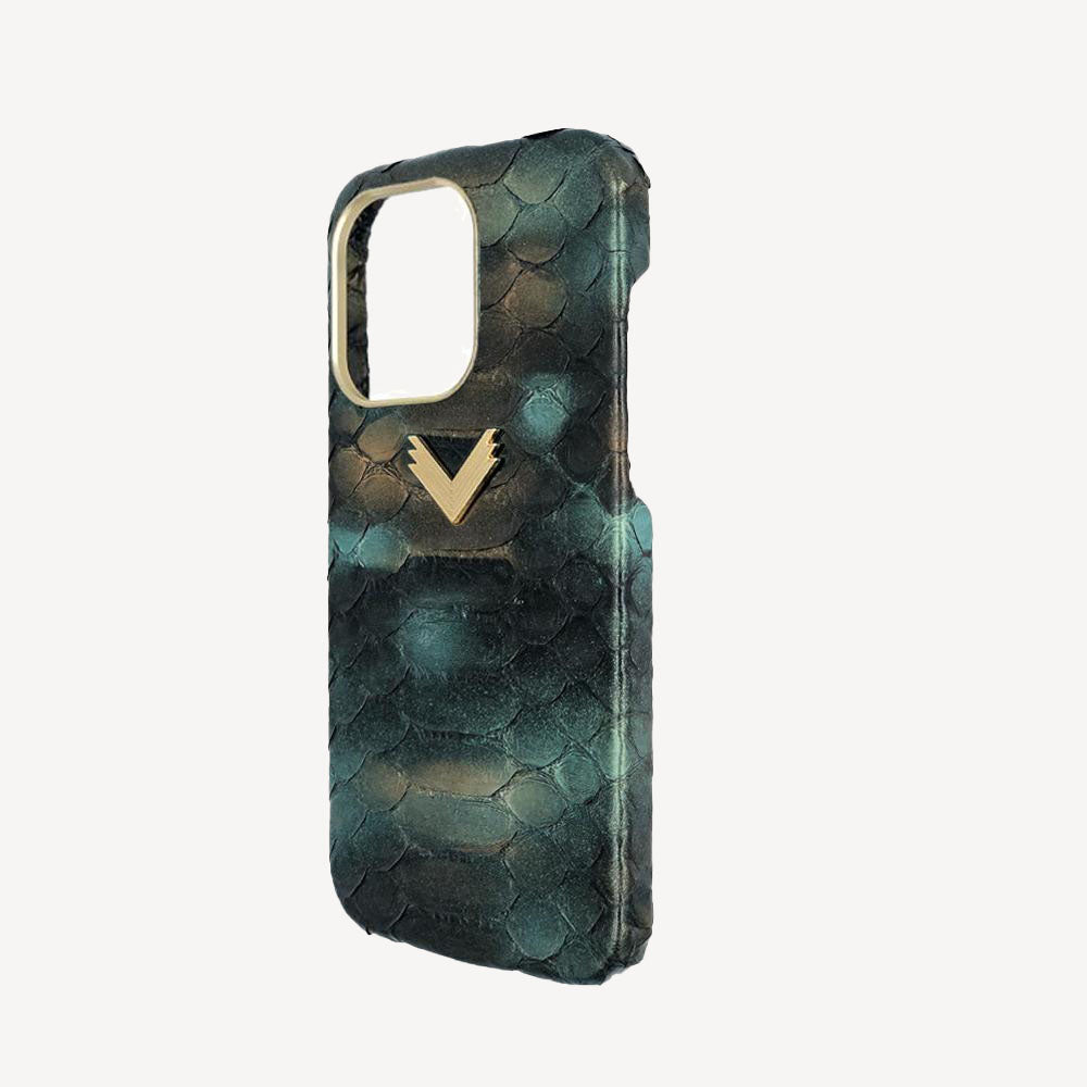 iPhone 13 Pro Max Phone Case, Python Leather