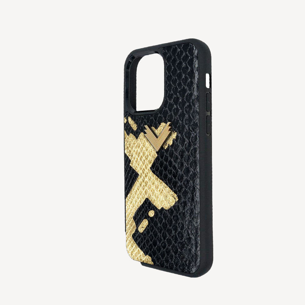 iPhone 13 Pro Phone Case, Python Leather