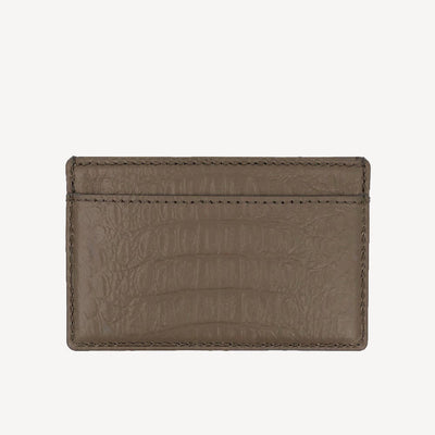 Mini Card Holder, Calf Leather, Alligator Texture