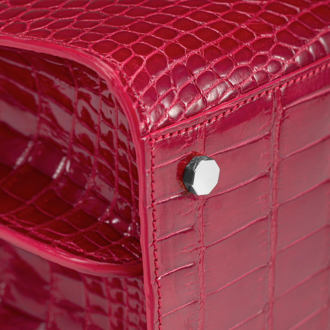 Bag, Crocodile Leather, 14K White Gold VLogo with 15 Diamonds