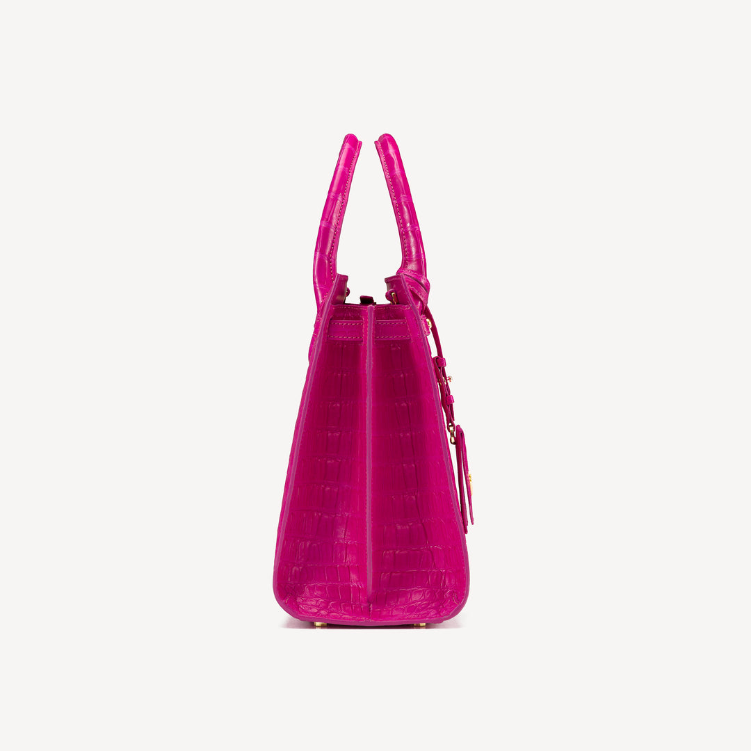 Bag, Crocodile Leather,14K Yellow Gold VLogo 